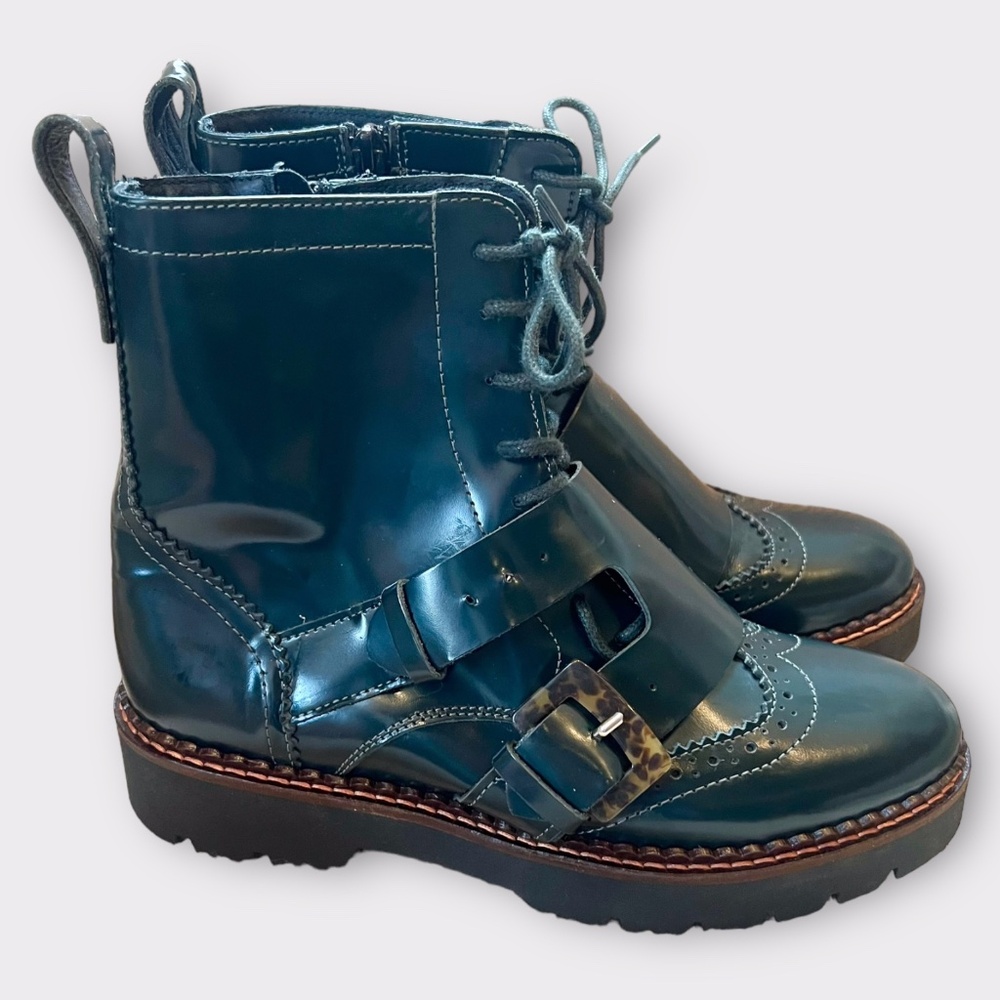 Scotch & Soda Maison Olivine Leather Brogue Boot Ankle Hiking Moto Boots EU 39 - Picture 4 of 14